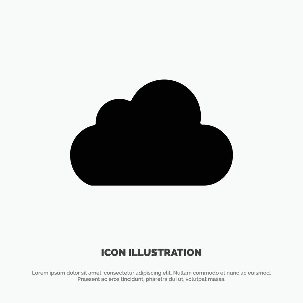 Cloud Data Storage Cloudy solid Glyph Icon vector