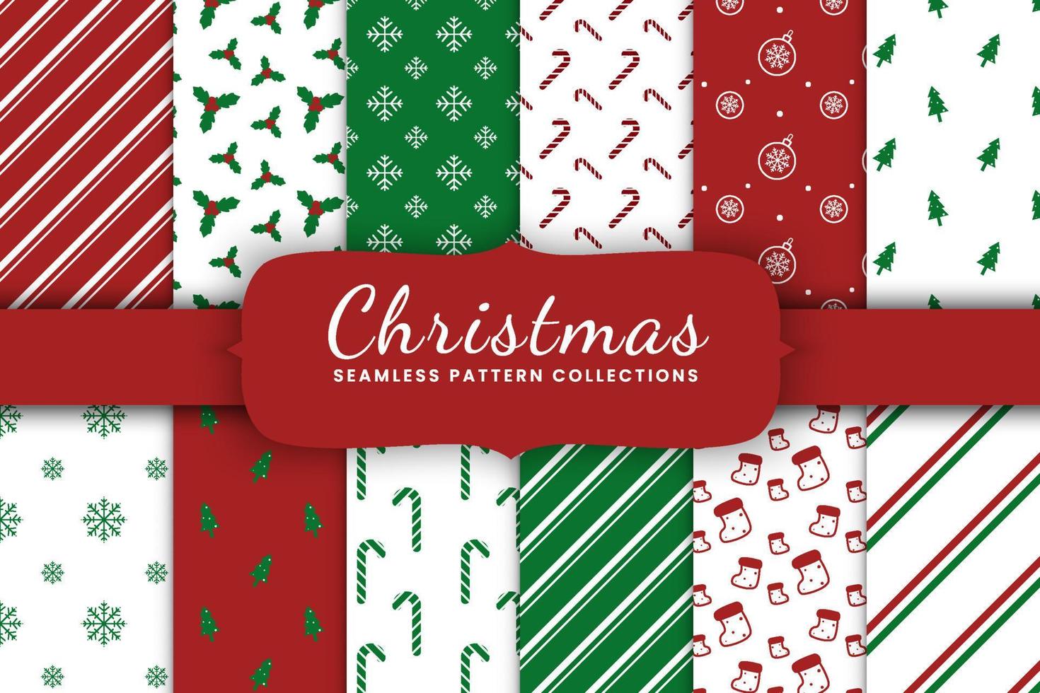 16 set collection of christmas seamless pattern. Endless texture for wallpaper, web page background, wrapping paper. vector