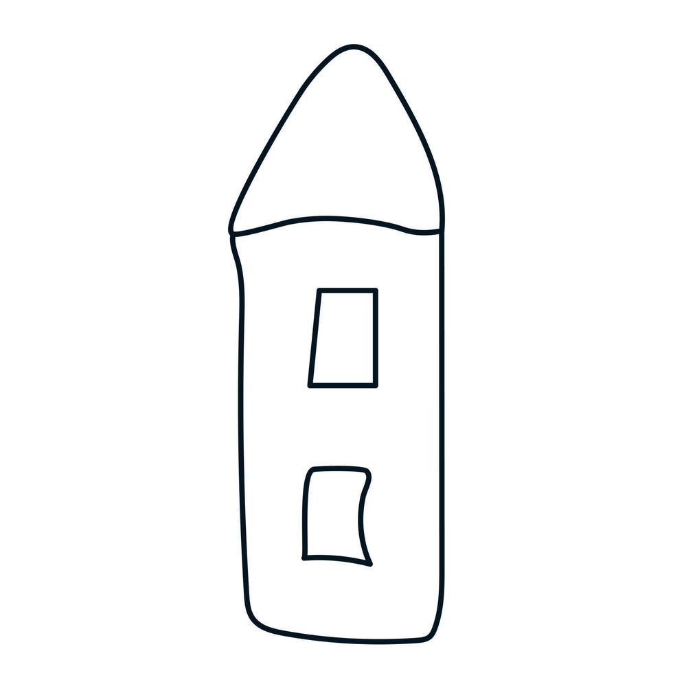 Doodle style house. Vector illustration of hand-drawn