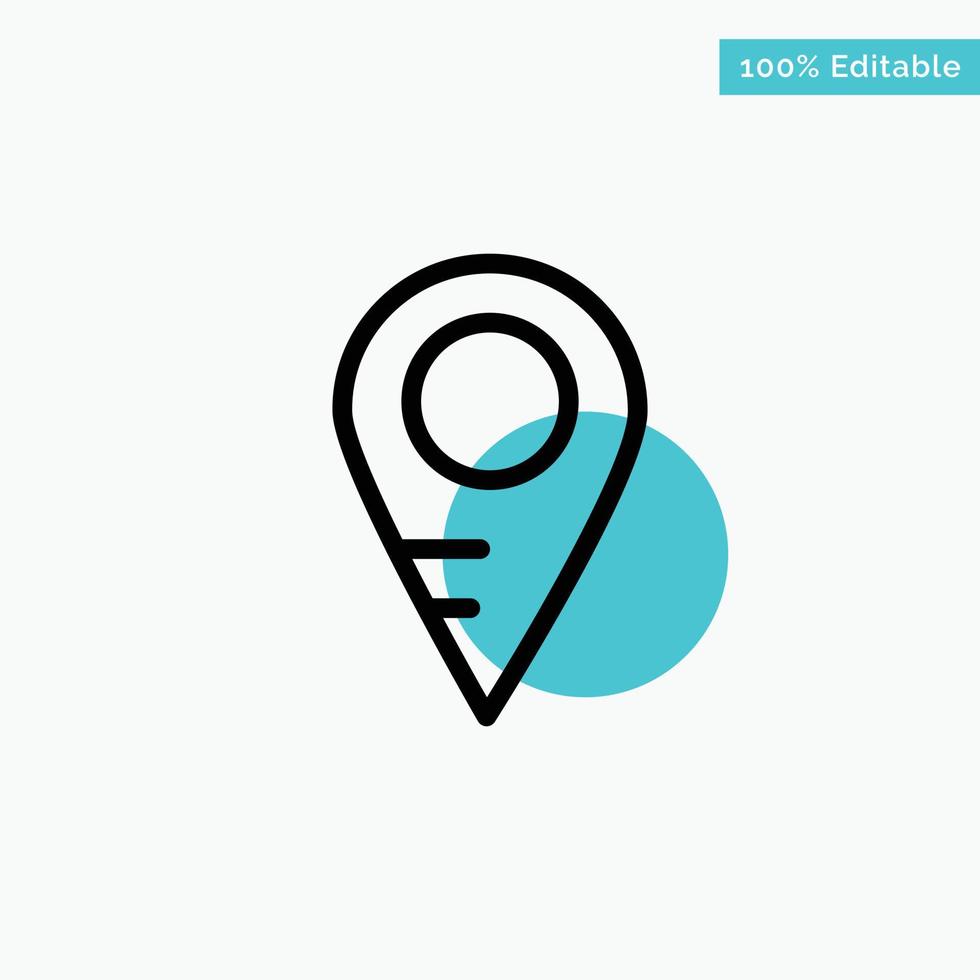 Map Location School turquoise highlight circle point Vector icon