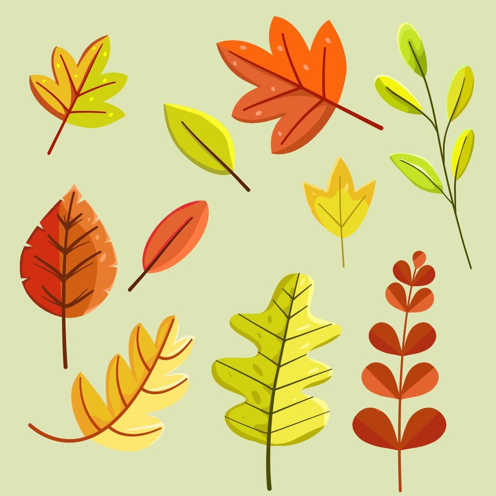 ilustración de hojas de otoño vector