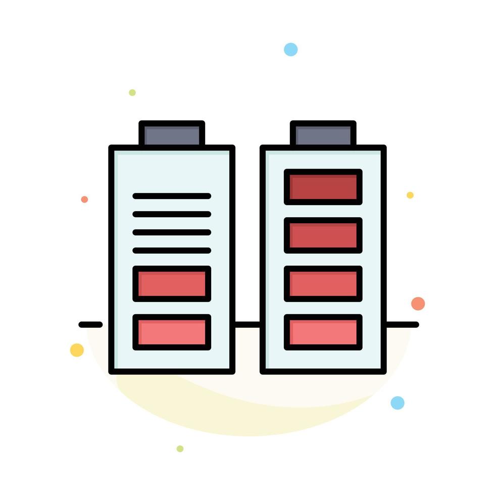 Accumulator Battery Power Full Abstract Flat Color Icon Template vector