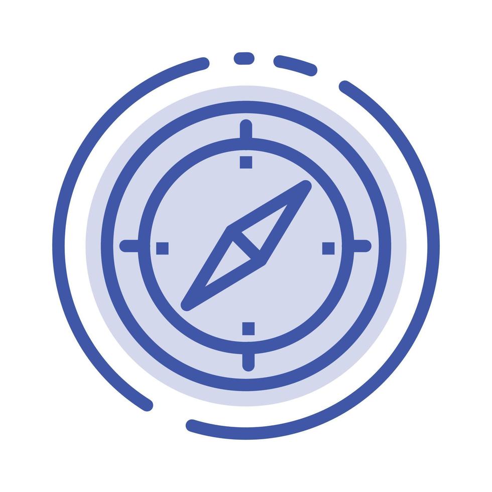 Navigation Direction Compass Gps Blue Dotted Line Line Icon vector