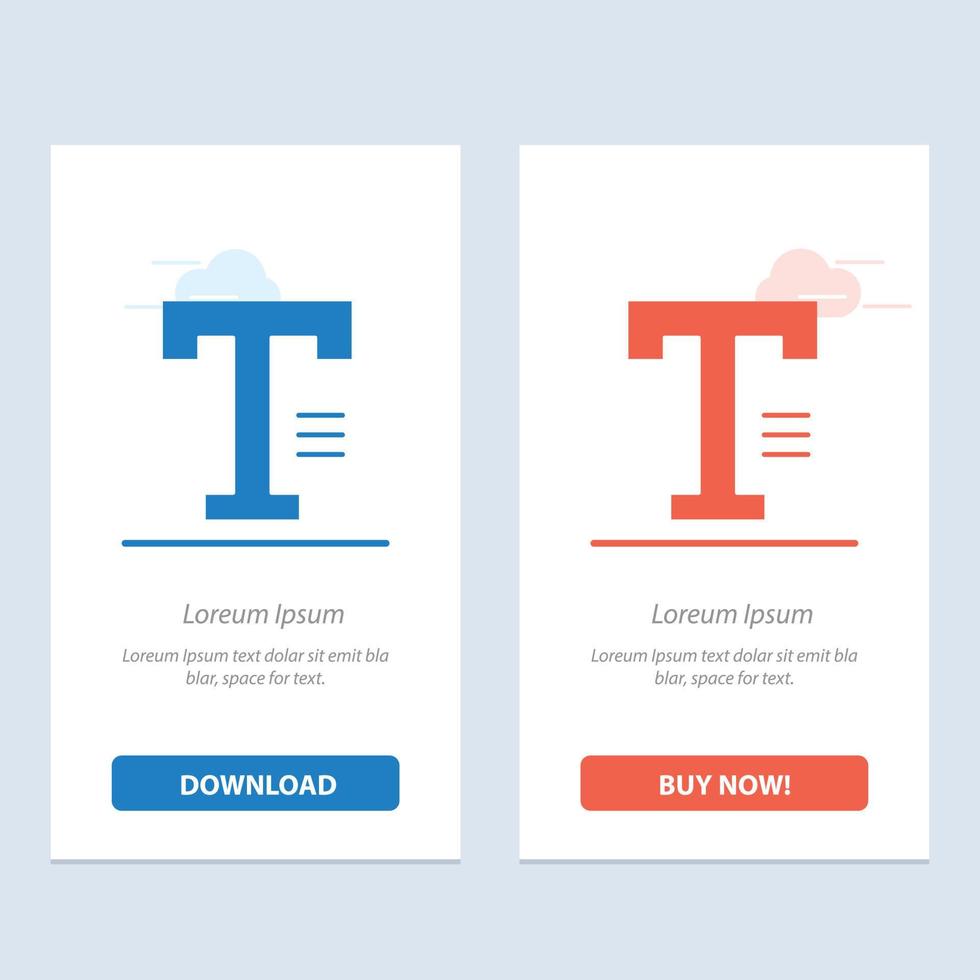 Type Text Write Word  Blue and Red Download and Buy Now web Widget Card Template vector