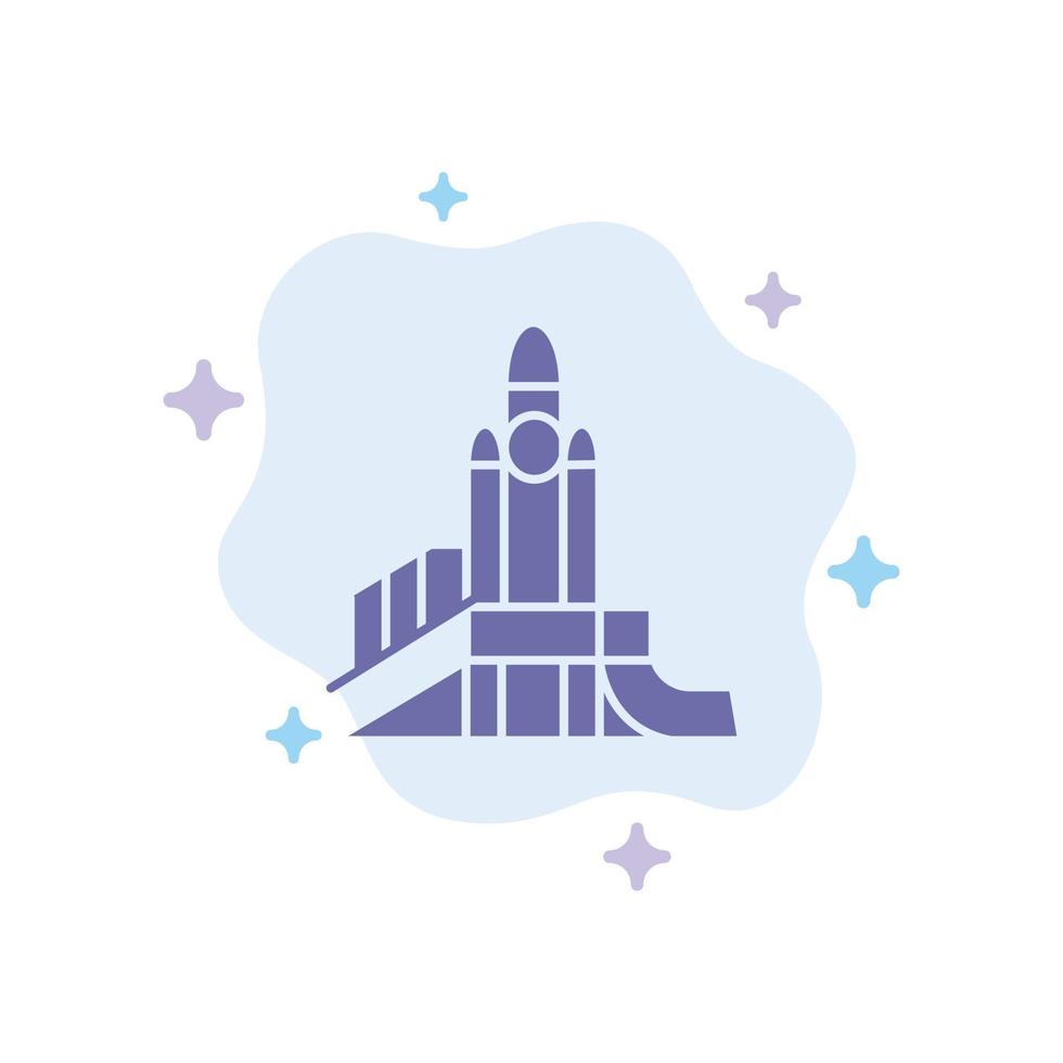 Bomb Games Nuclear Playground Political Blue Icon on Abstract Cloud Background vector