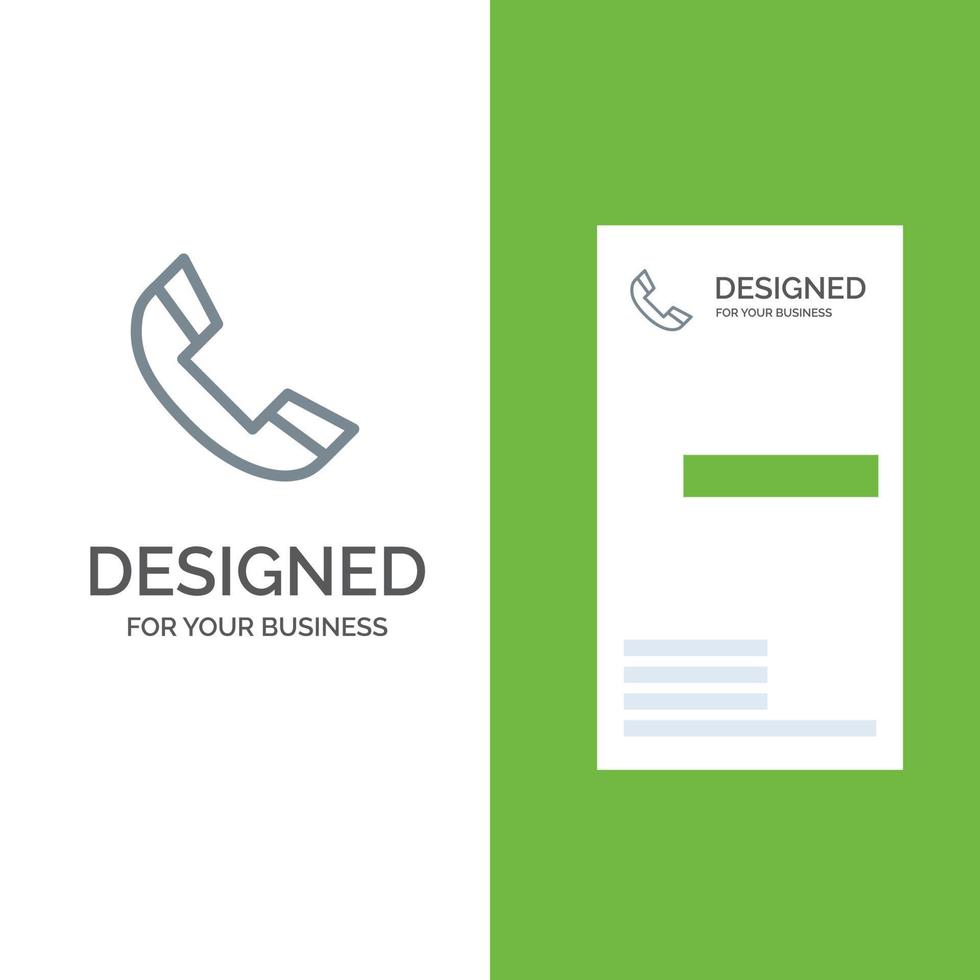 Call Phone Ring Telephone Grey Logo Design and Business Card Template vector