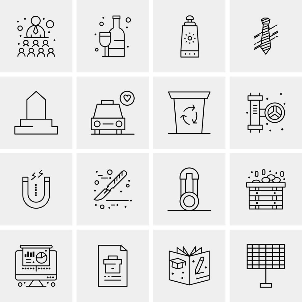 16 Universal Business Icons Vector Creative Icon Illustration to use in web and Mobile Related proje