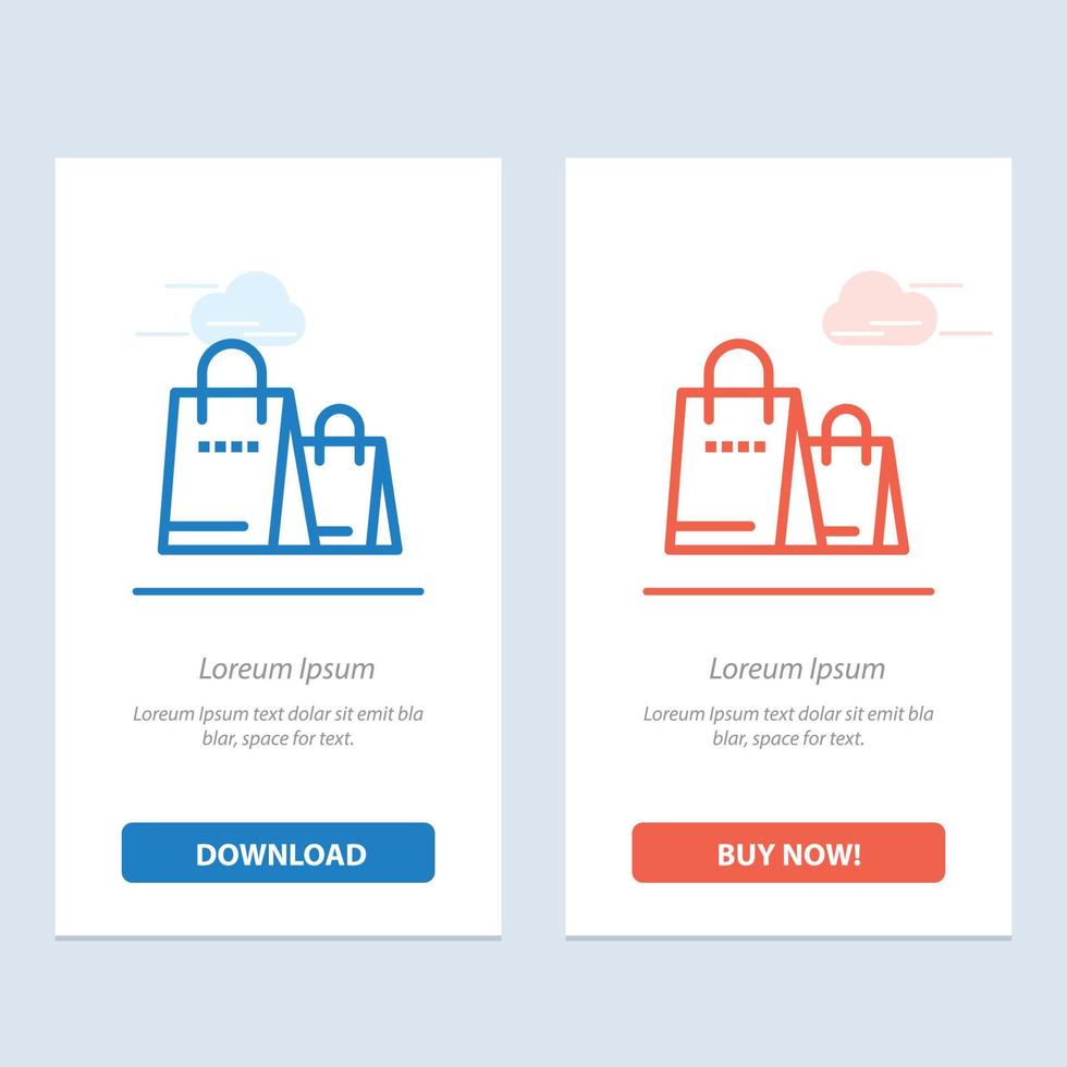 Bag Handbag Shopping Shop  Blue and Red Download and Buy Now web Widget Card Template vector