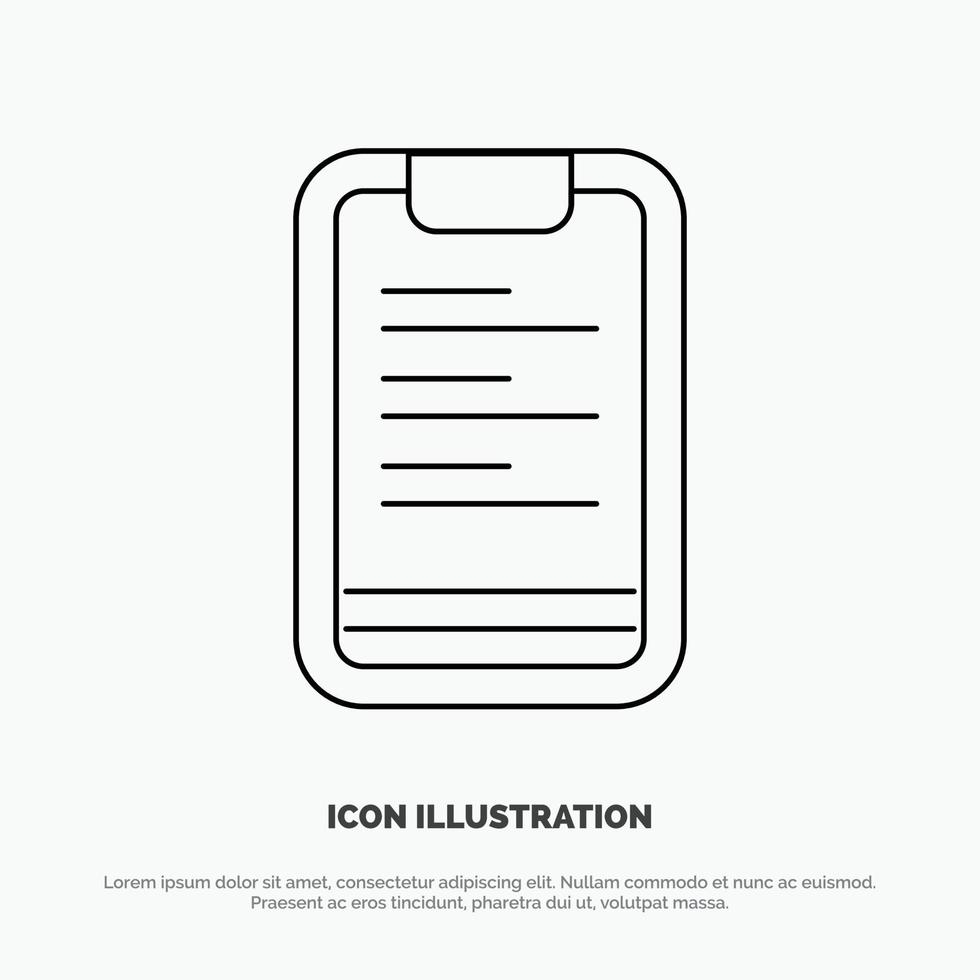 Clipboard Text Board Motivation Line Icon Vector