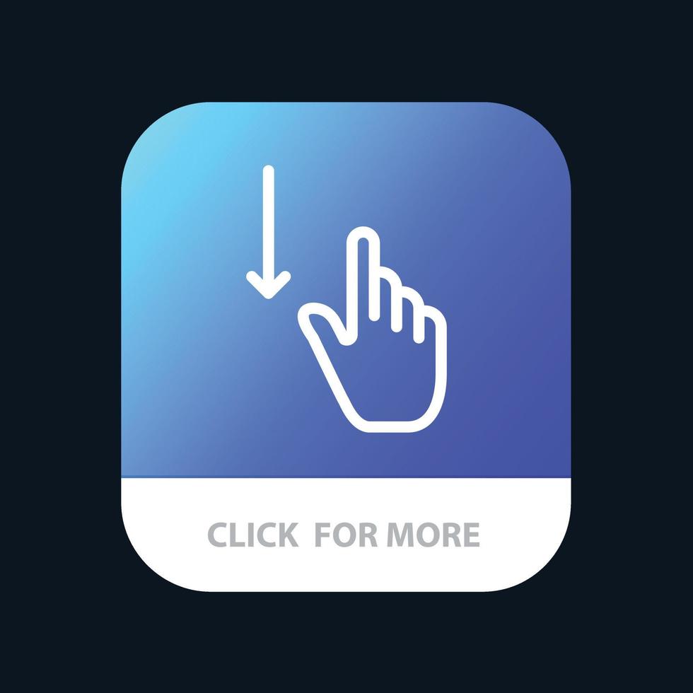 Down Finger Gesture Gestures Hand Mobile App Button Android and IOS Line Version vector