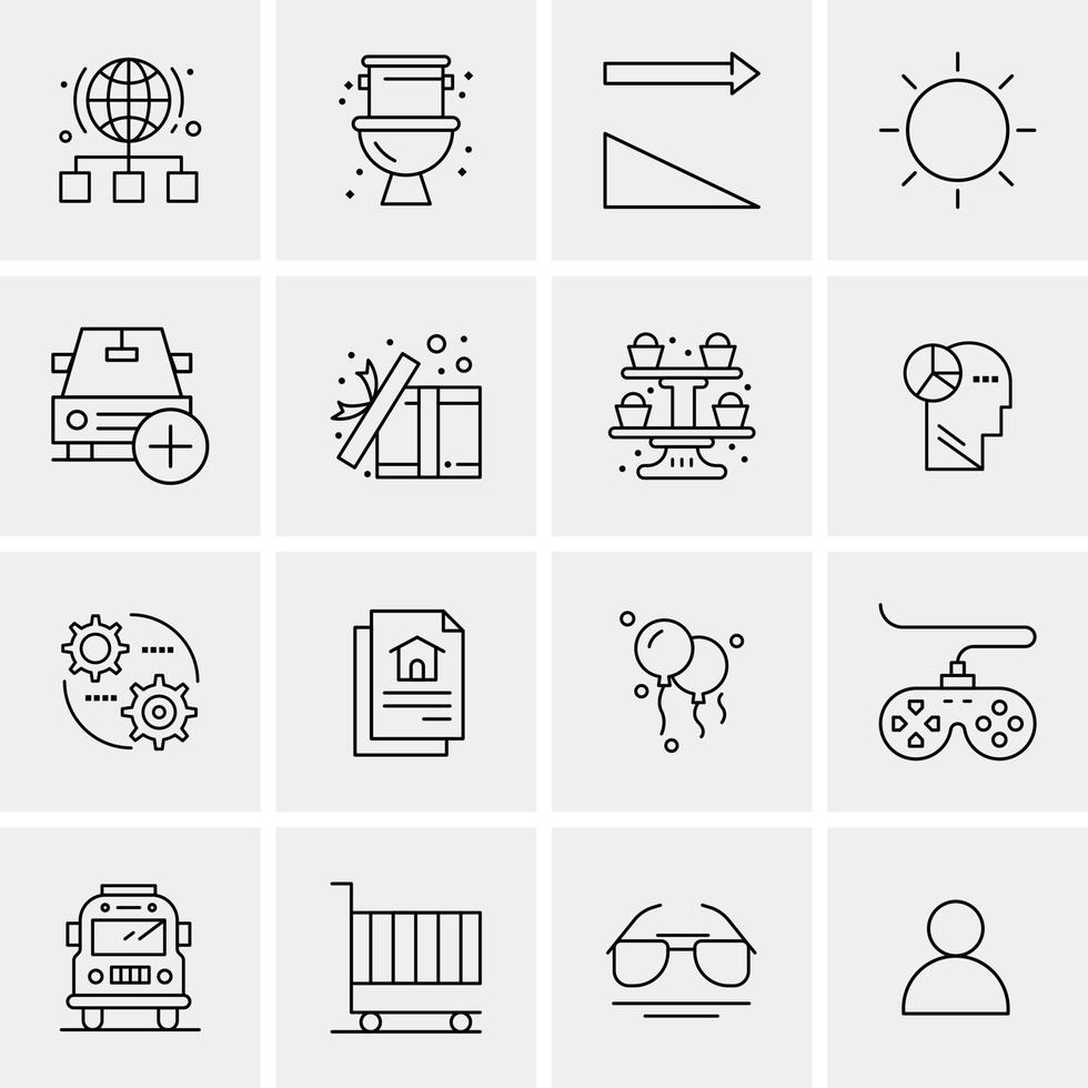 16 iconos de negocios universales vector ilustración de icono creativo para usar en proyectos relacionados con la web y dispositivos móviles