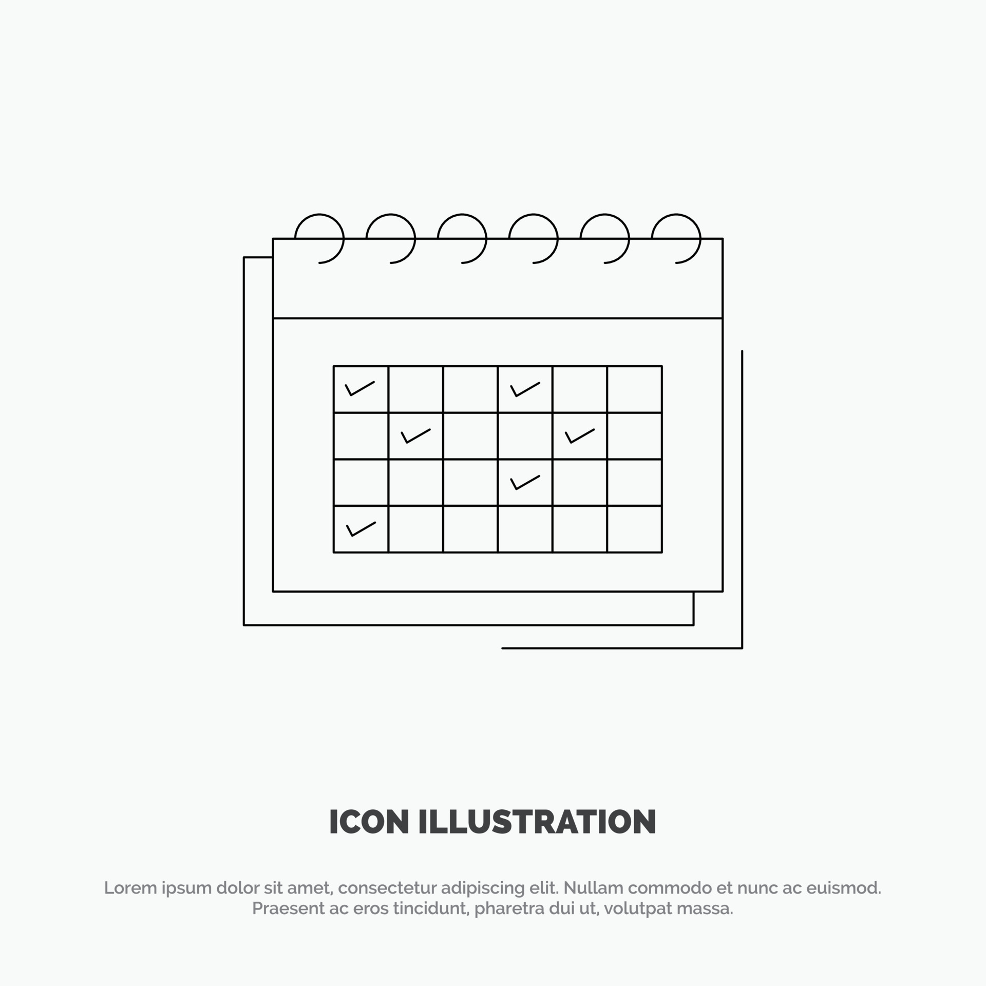 Calendar Business Date Event Planning Schedule Timetable Line Icon