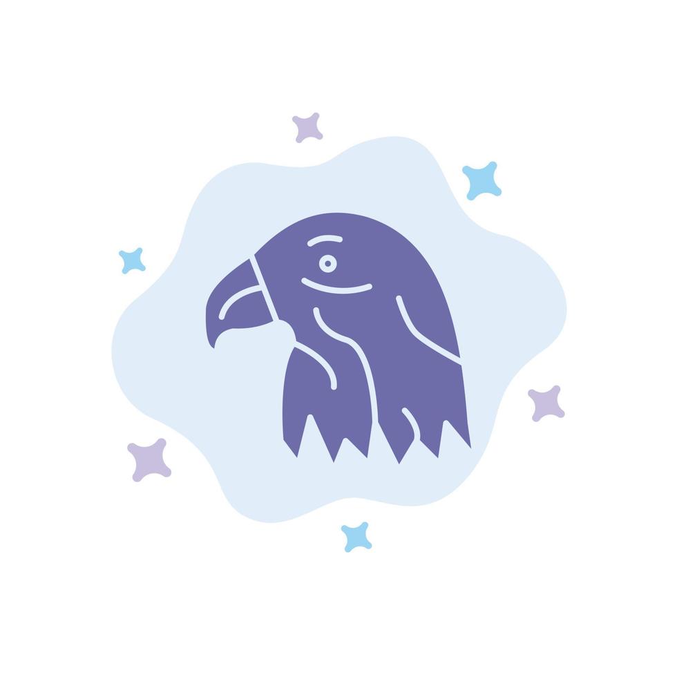 animal pájaro águila usa icono azul sobre fondo de nube abstracta vector