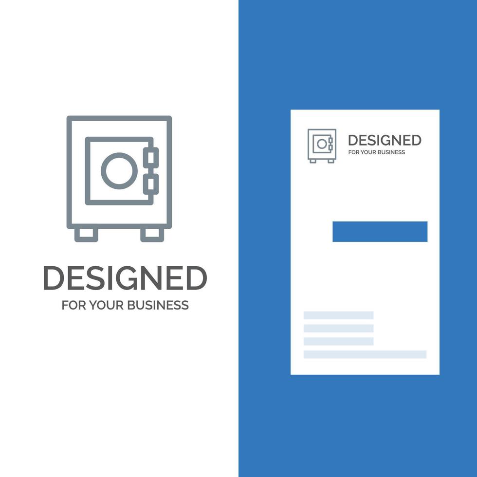Locker Lock User Grey Logo Design and Business Card Template vector
