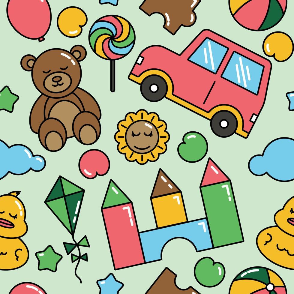 Toy Children Kid Seamless Pattern Colorful Background vector