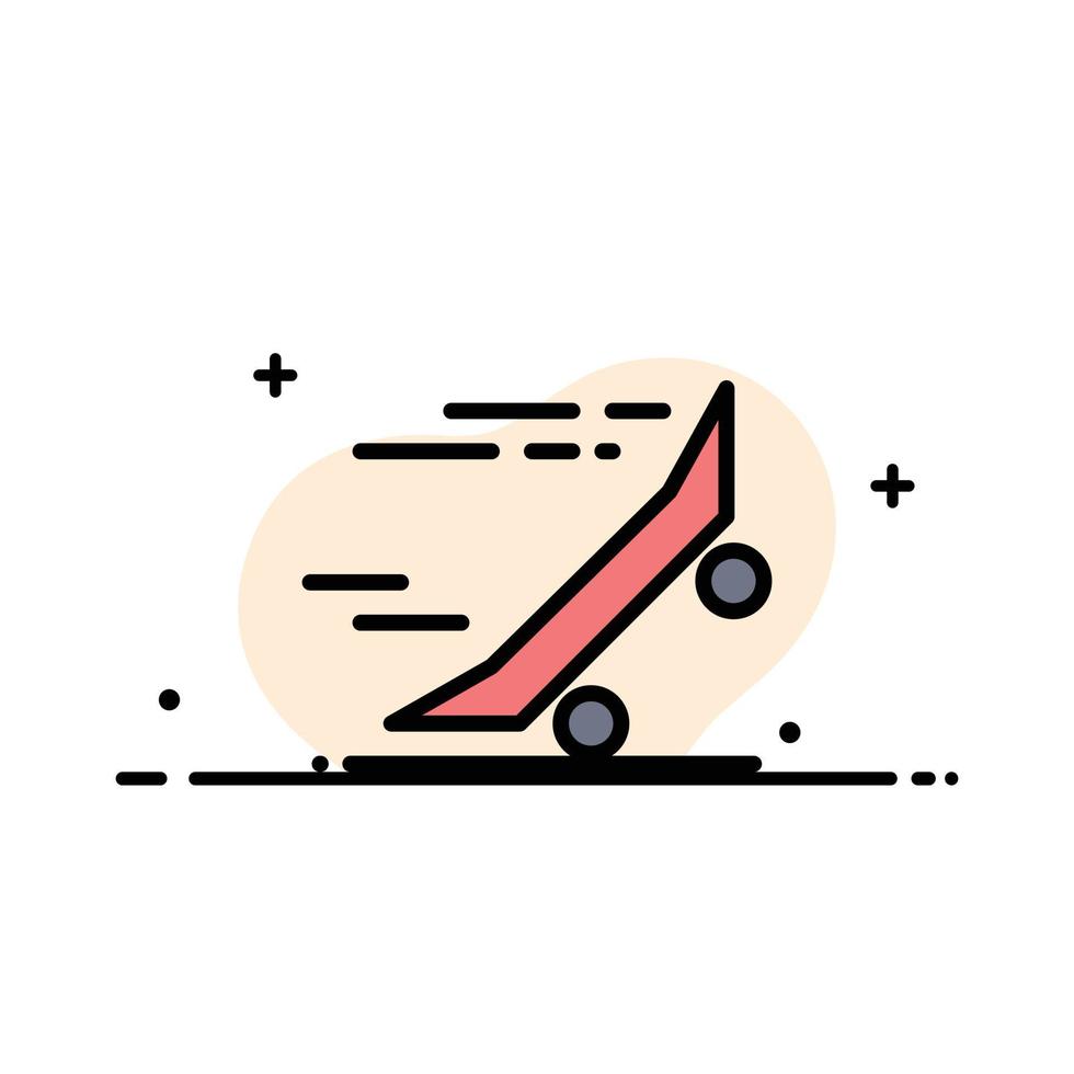 Fast Ride Riding Skateboard Skateboard  Business Flat Line Filled Icon Vector Banner Template