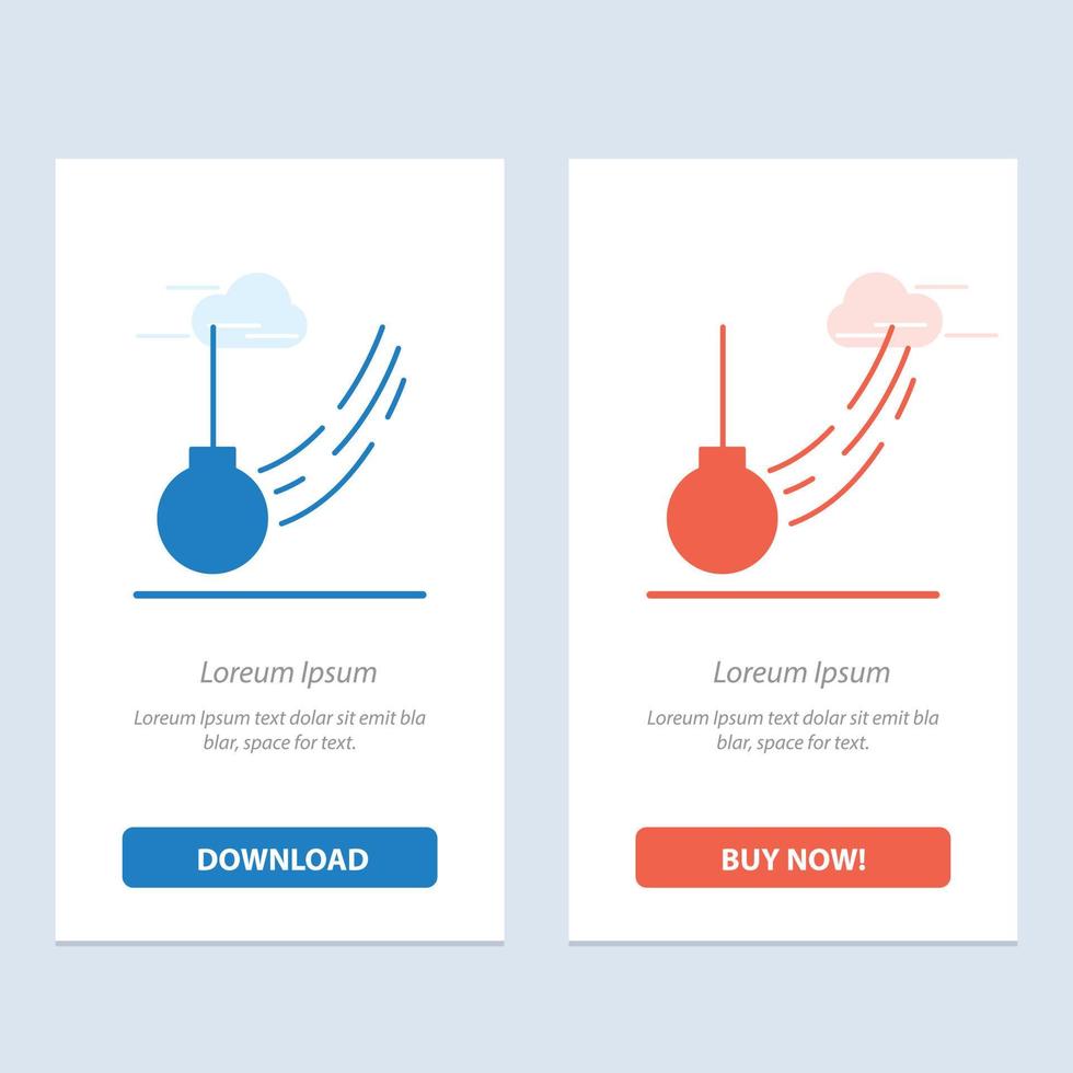 Pendulum Swing Tied Ball Motion  Blue and Red Download and Buy Now web Widget Card Template vector