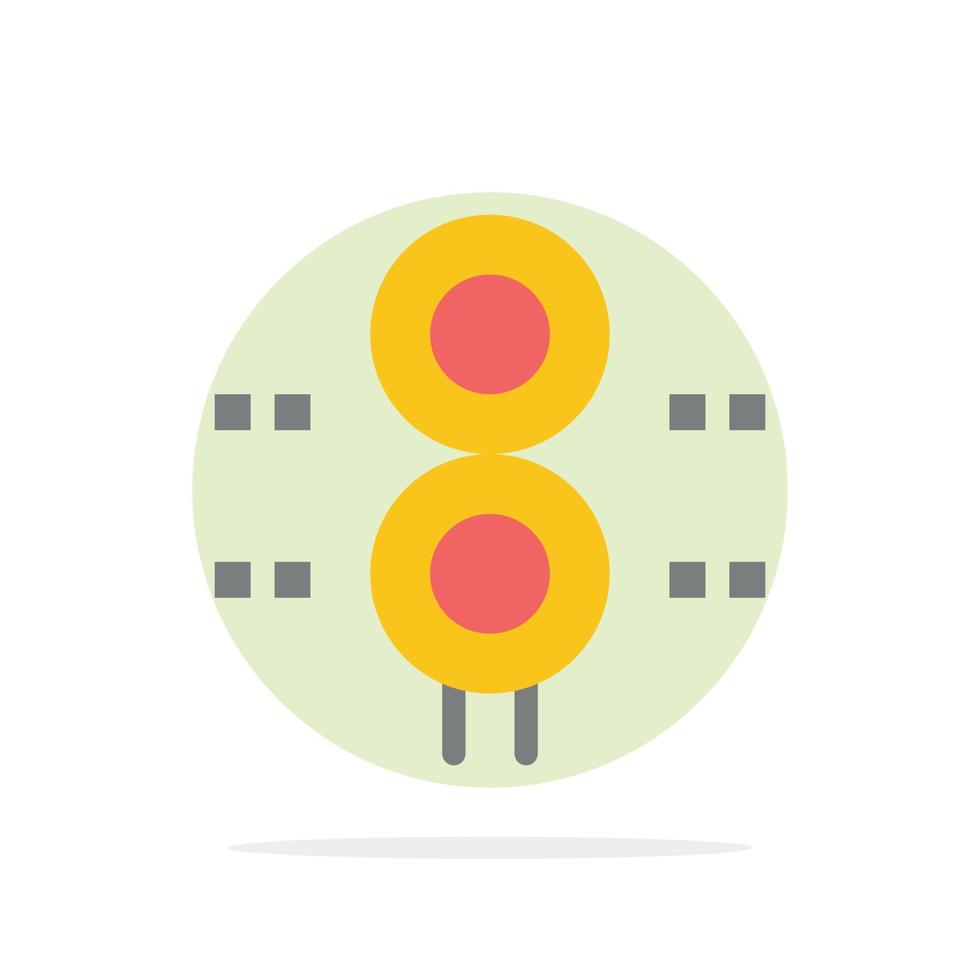 Sign Station Traffic Train Transportation Abstract Circle Background Flat color Icon vector