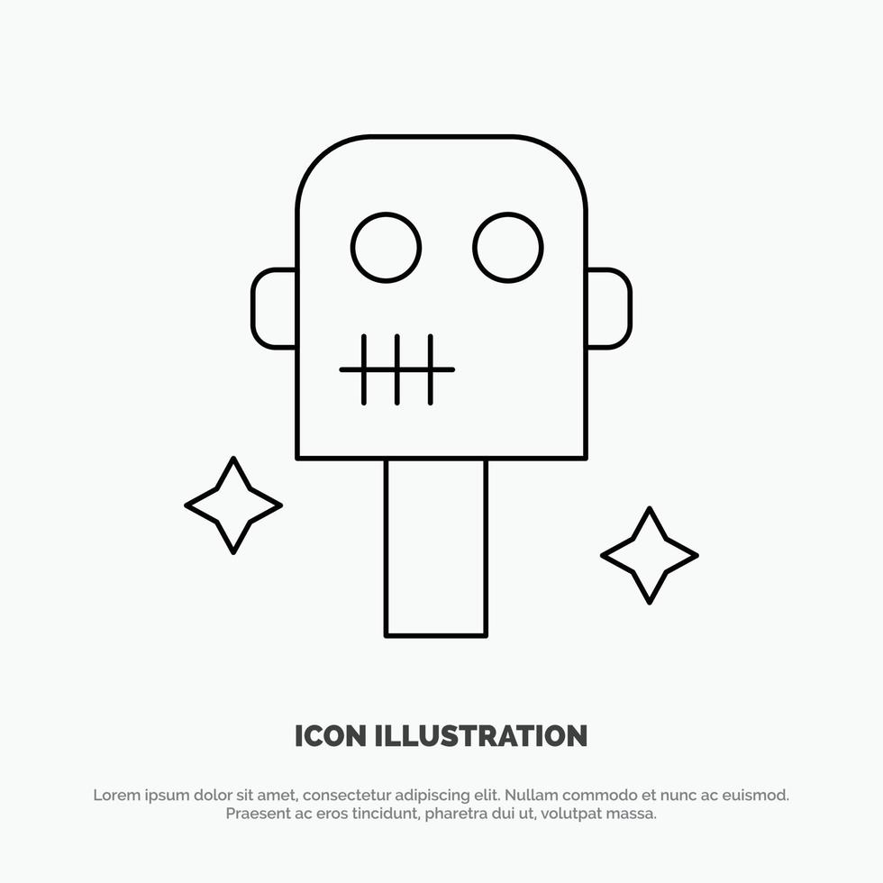Space Suit Robot Line Icon Vector