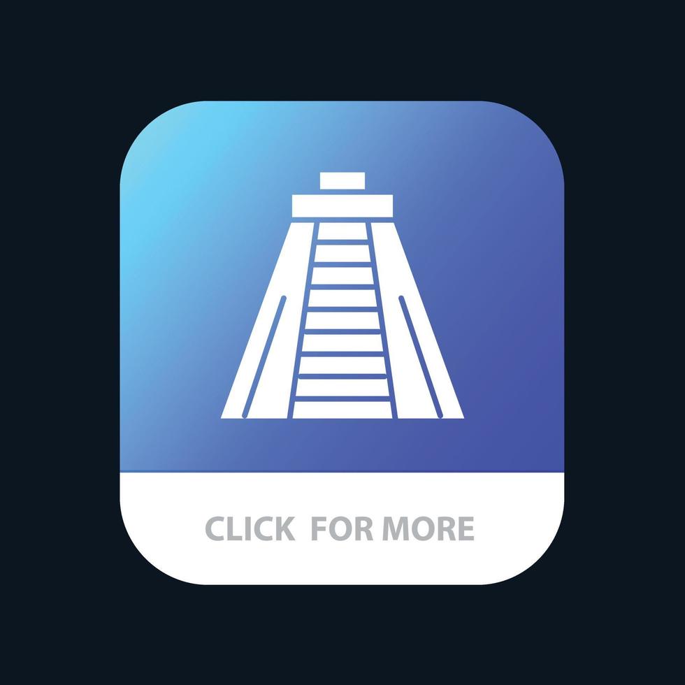 Chichen Itza Landmark Monument Mobile App Icon Design vector