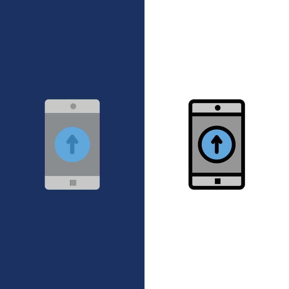 Application Mobile Mobile Application Smartphone Sent  Icons Flat and Line Filled Icon Set Vector Bl