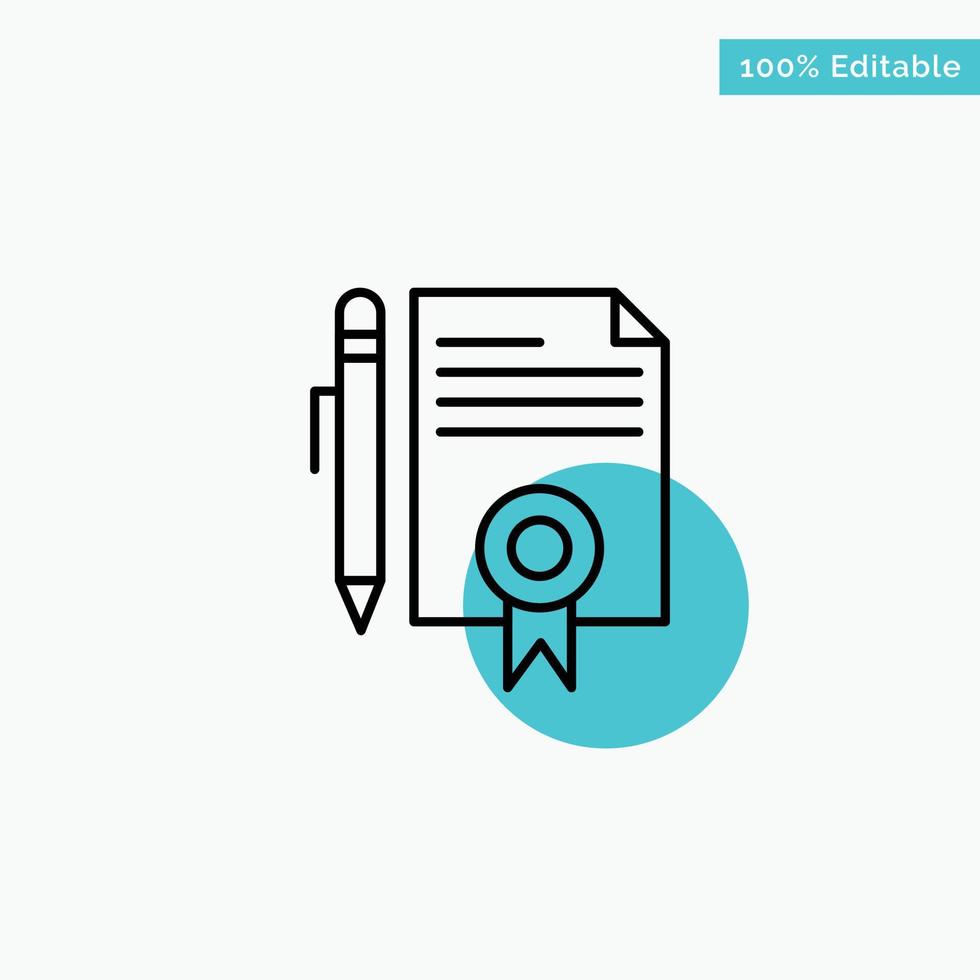 Legal Legal Documents Document Documents Page turquoise highlight circle point Vector icon