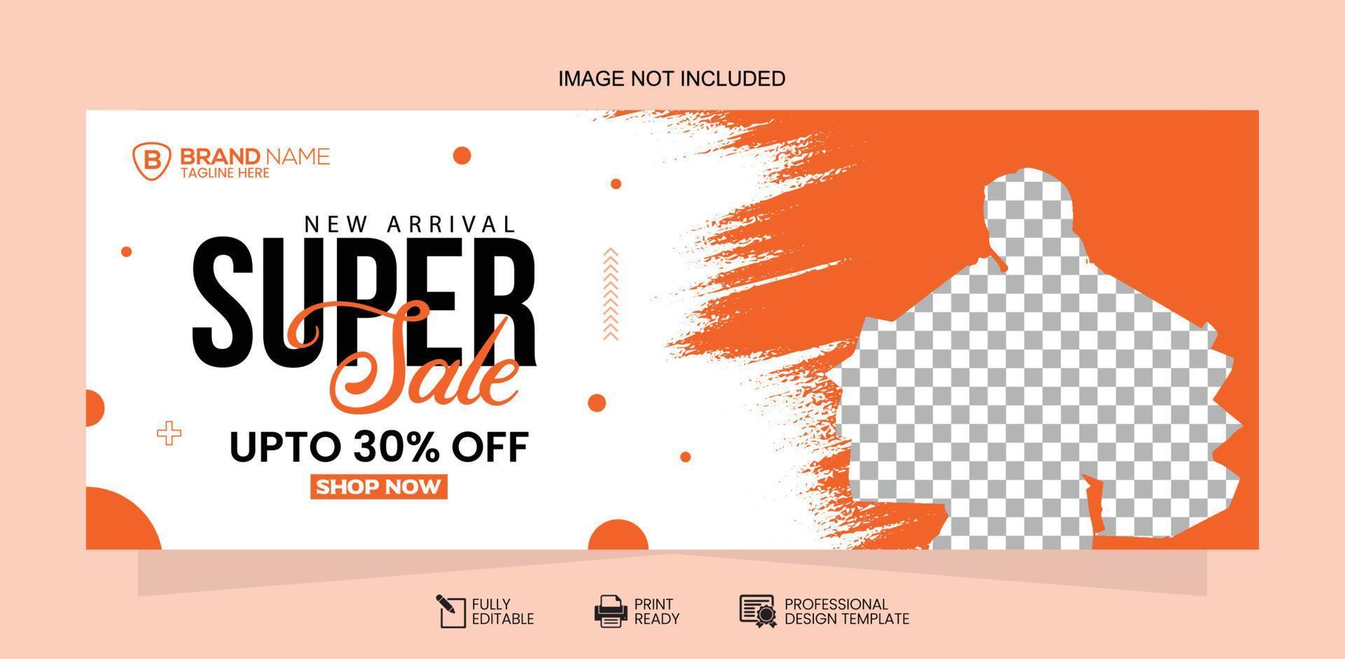 Social Media Super Sale Banner Design vector