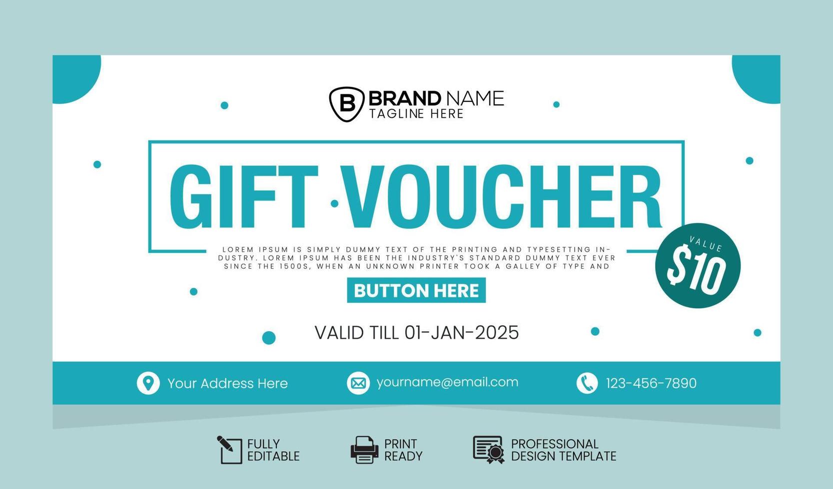 Vector Gift Voucher Design Template