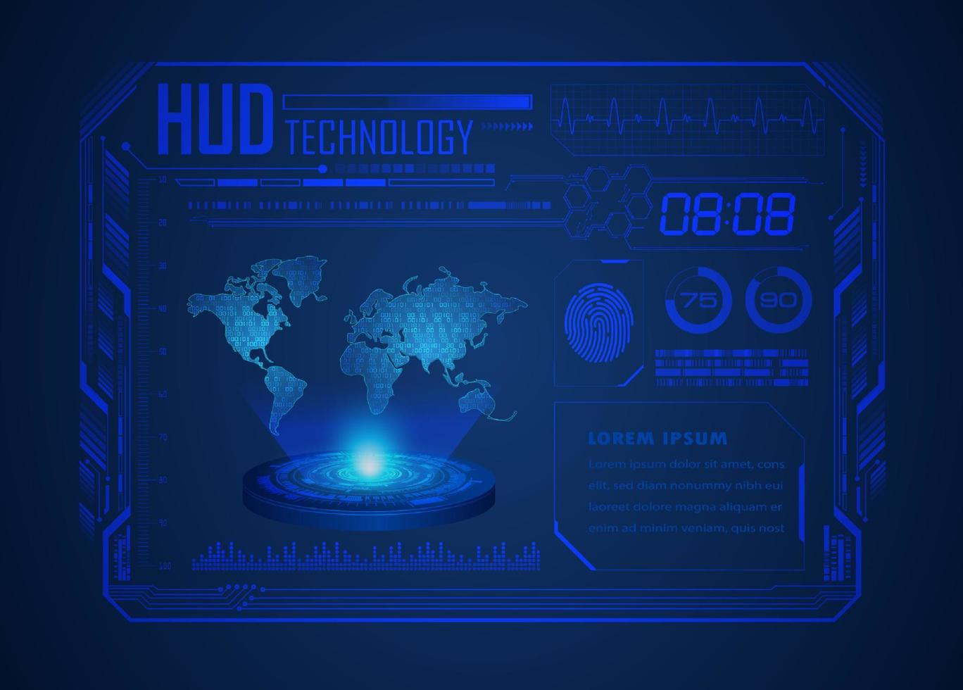 Modern HUD Technology Screen Background vector