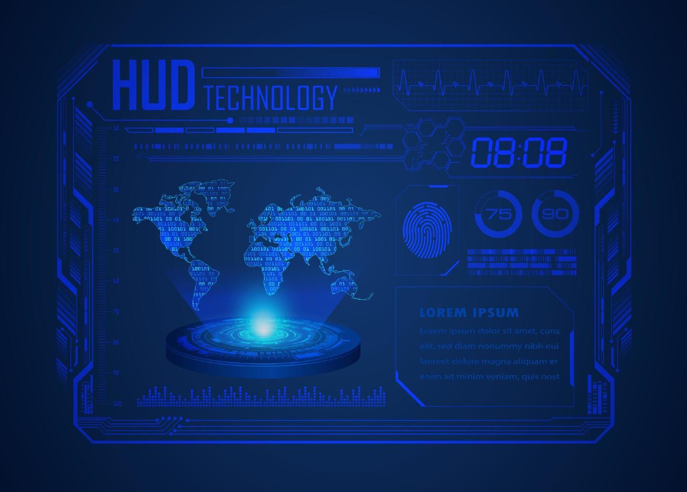 Modern HUD Technology Screen Background vector