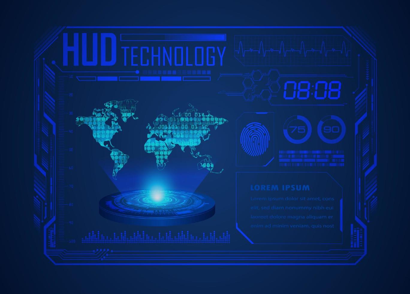 Modern HUD Technology Screen Background vector