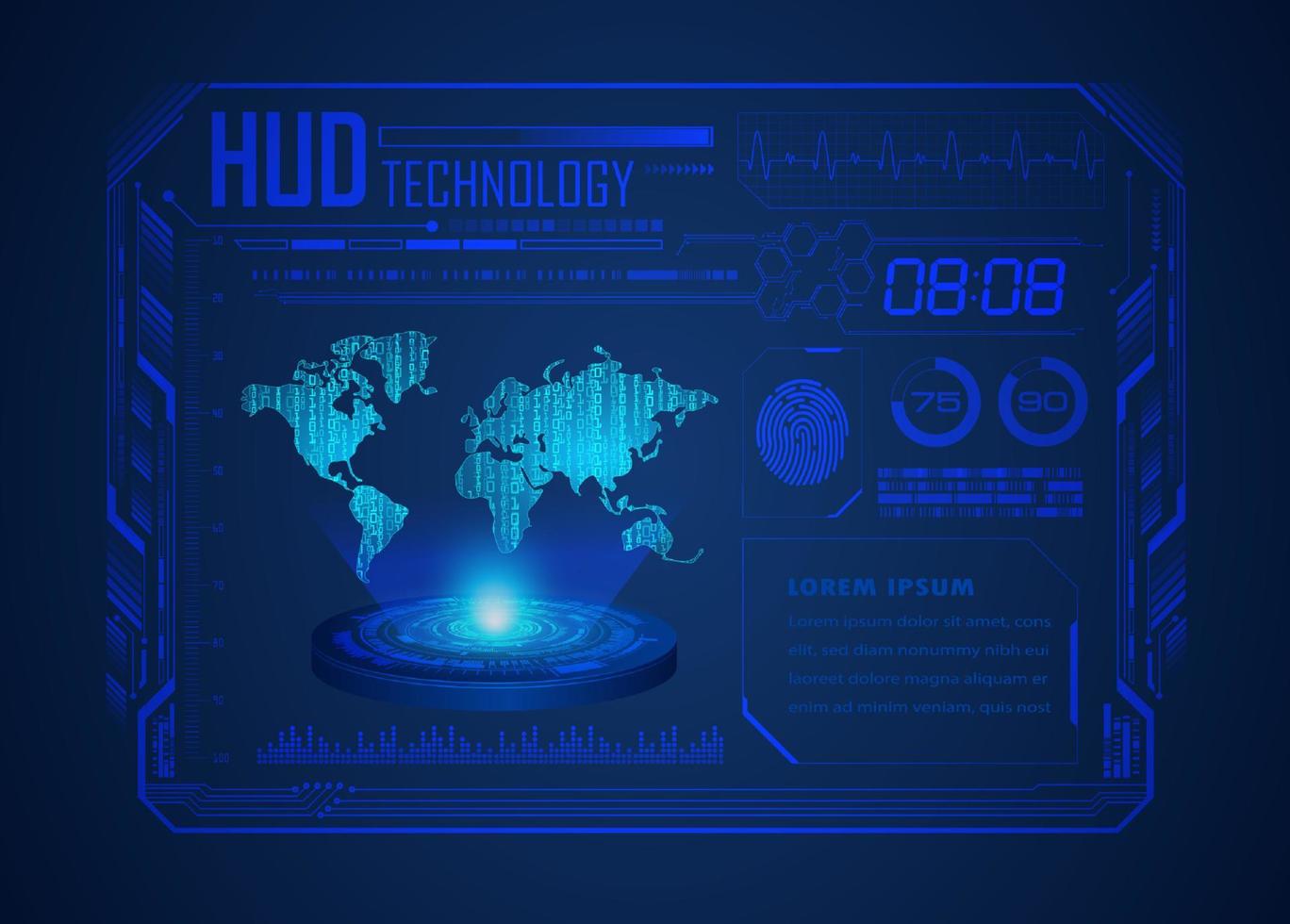 Modern HUD Technology Screen Background vector