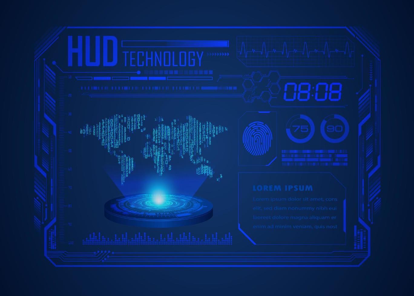 Modern HUD Technology Screen Background vector