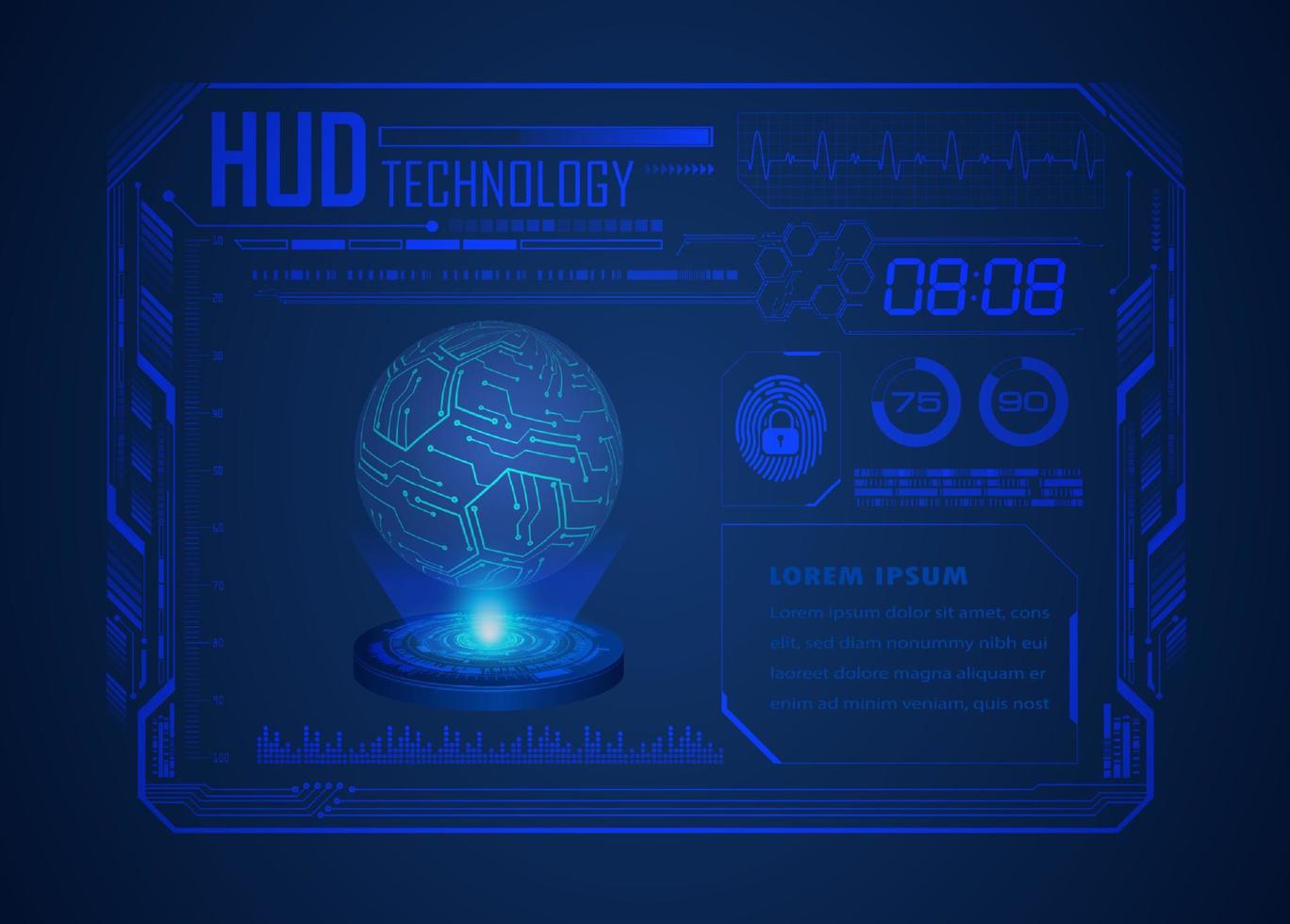 fondo de pantalla de tecnología hud moderna vector