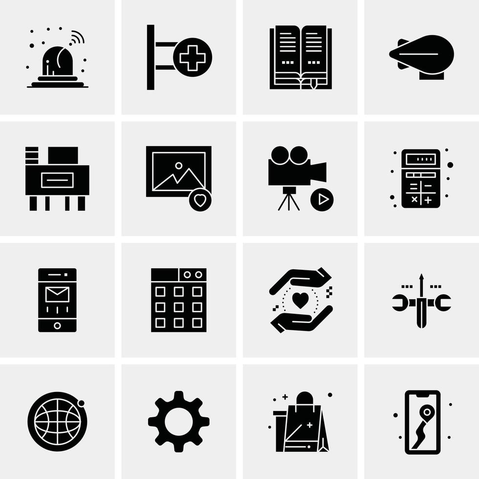 16 iconos de negocios universales vector ilustración de icono creativo para usar en proyectos relacionados con la web y dispositivos móviles