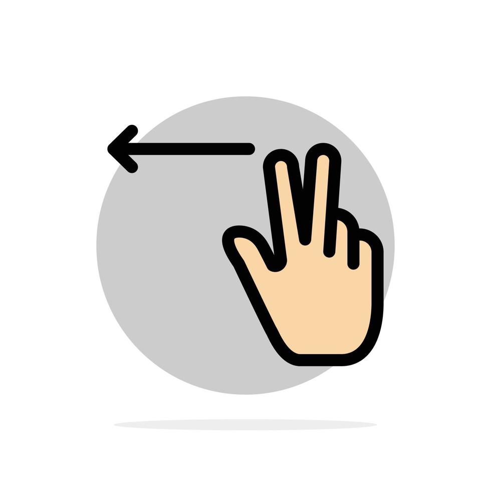 gesto de los dedos icono de color plano de fondo de círculo abstracto izquierdo vector