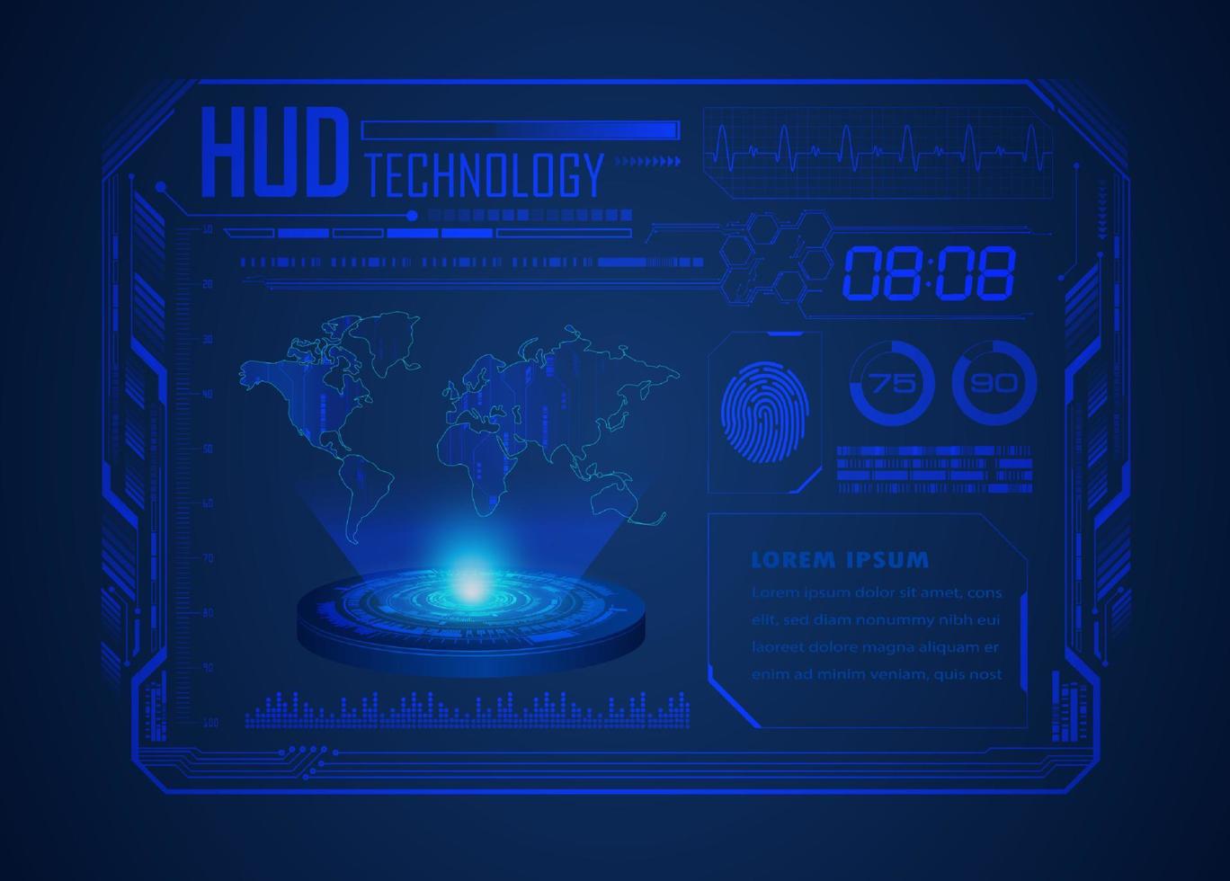 Modern HUD Technology Screen Background vector