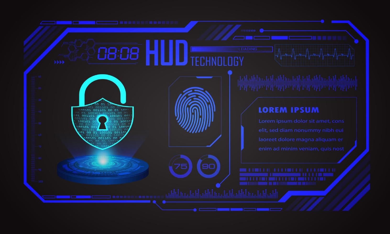 Modern HUD Technology Screen Background vector