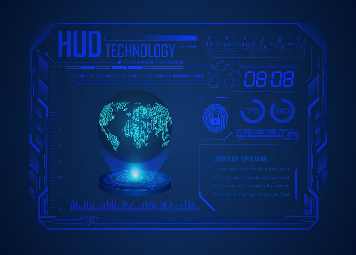 Modern HUD Technology Screen Background vector