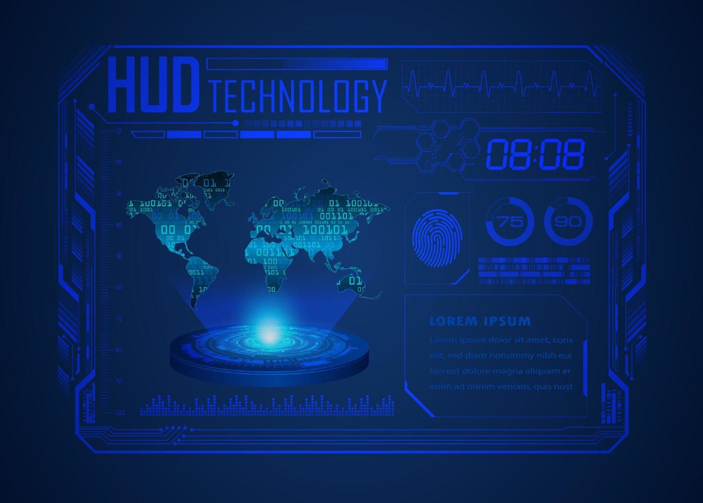 Modern HUD Technology Screen Background vector