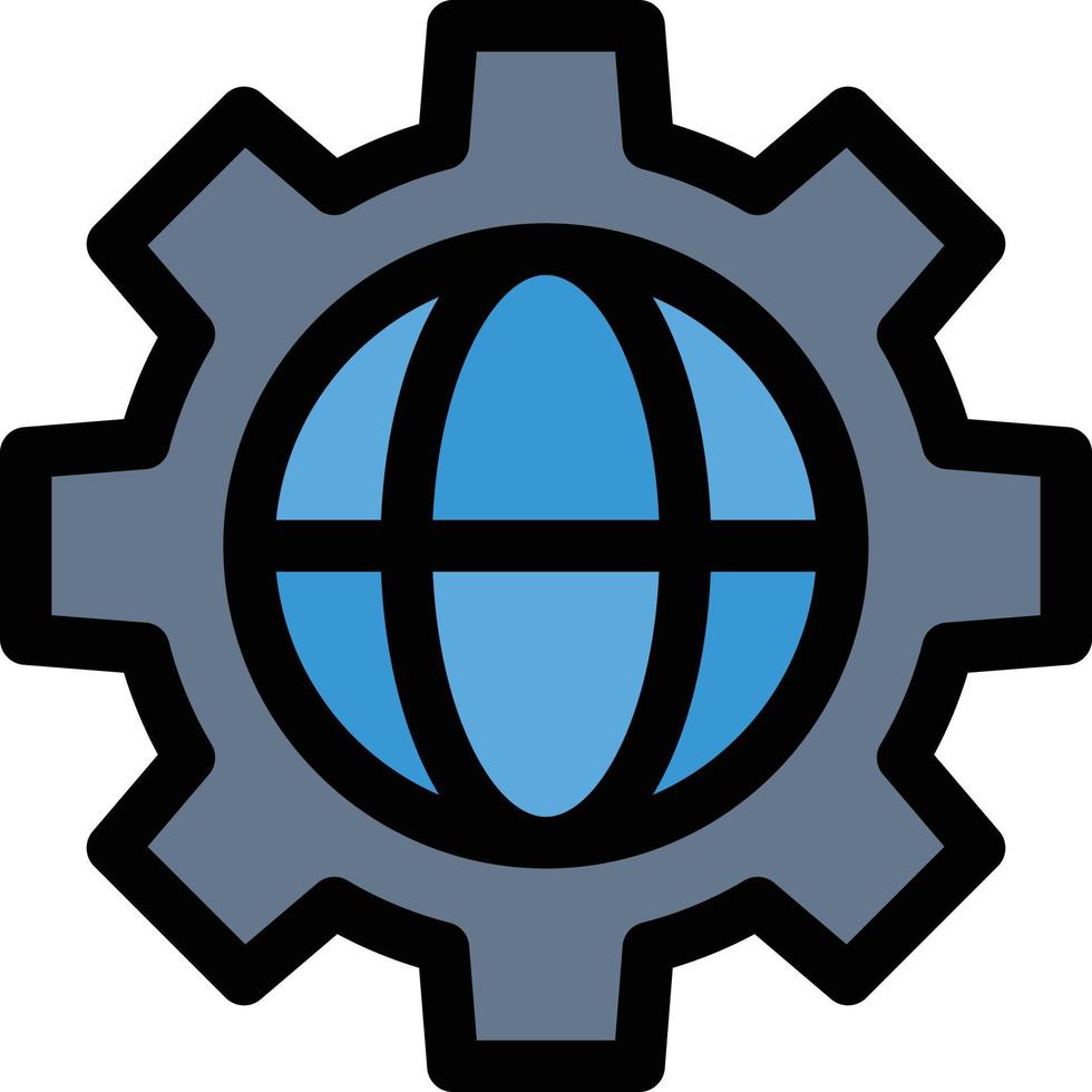 Gear Setting Globe  Flat Color Icon Vector icon banner Template