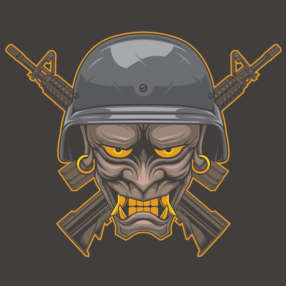 design illustration tactical military x oni japan vector