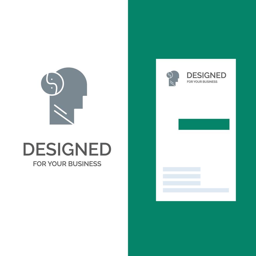 Sag Brian Head Mind Grey Logo Design and Business Card Template vector