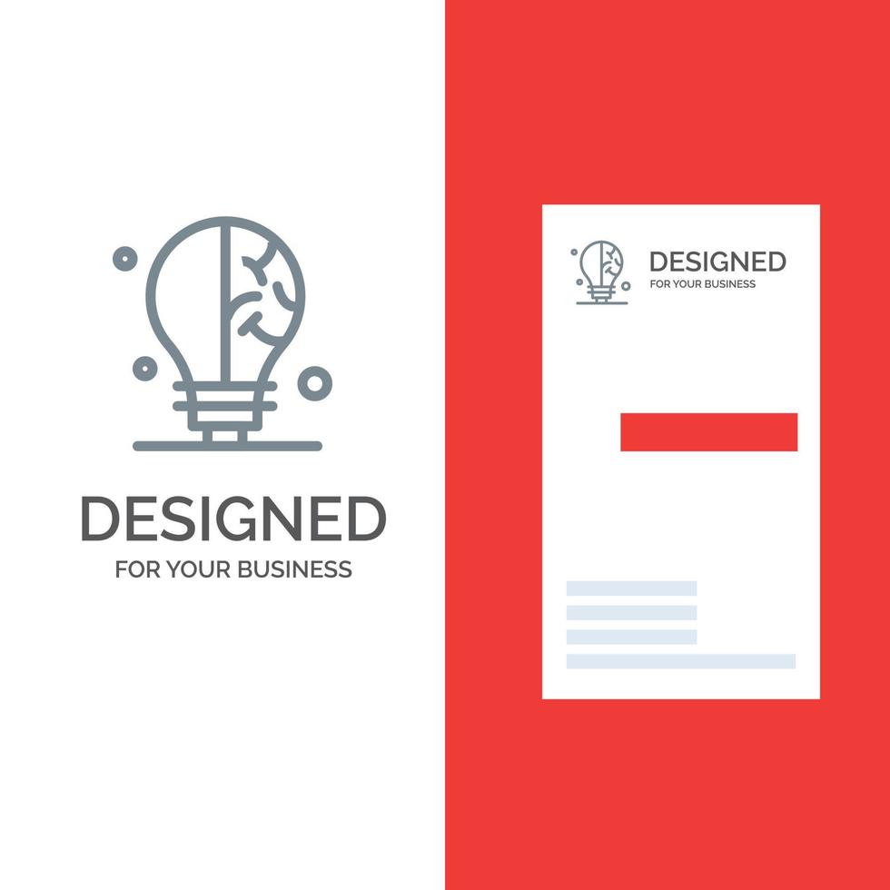 Bulb Idea Science Grey Logo Design and Business Card Template vector