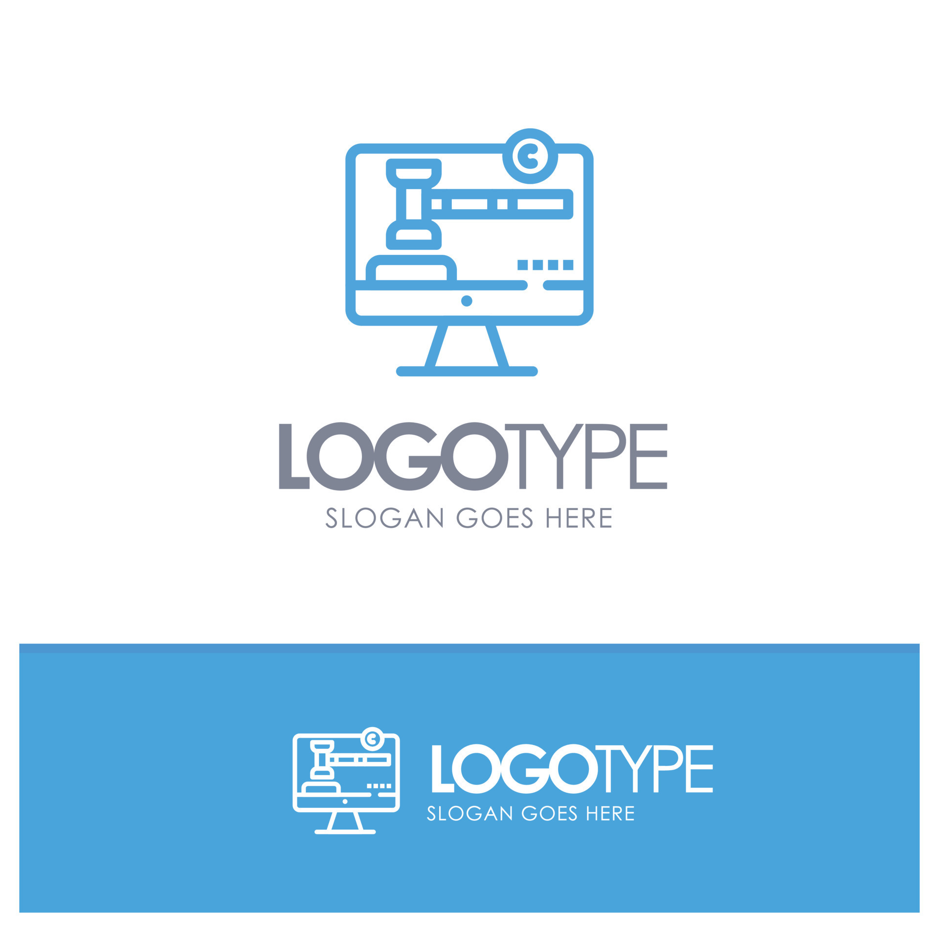 Copyright Copyright Digital Law Blue outLine Logo with place for