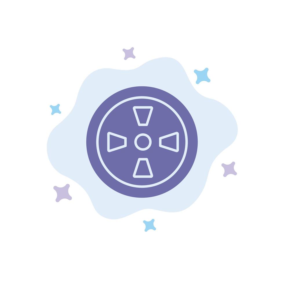 Fan Turbine Wind Blue Icon on Abstract Cloud Background vector