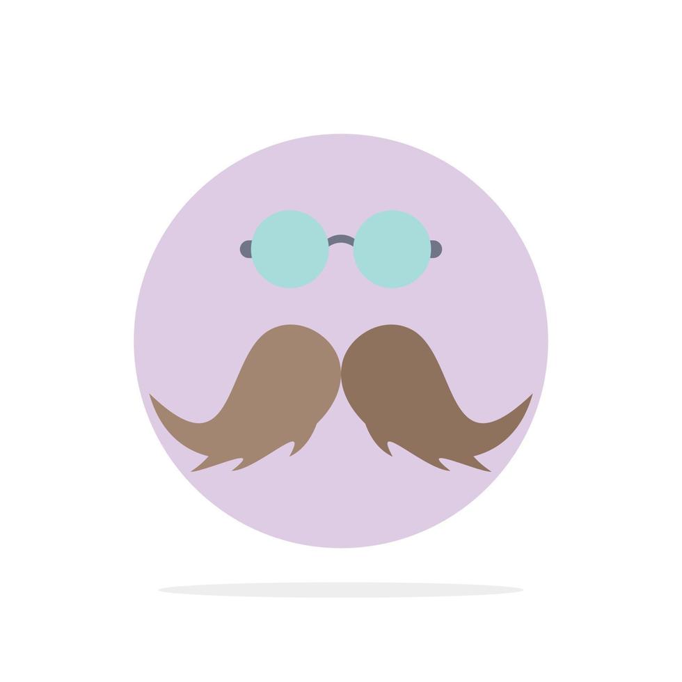 moustache Hipster movember male men Flat Color Icon Vector