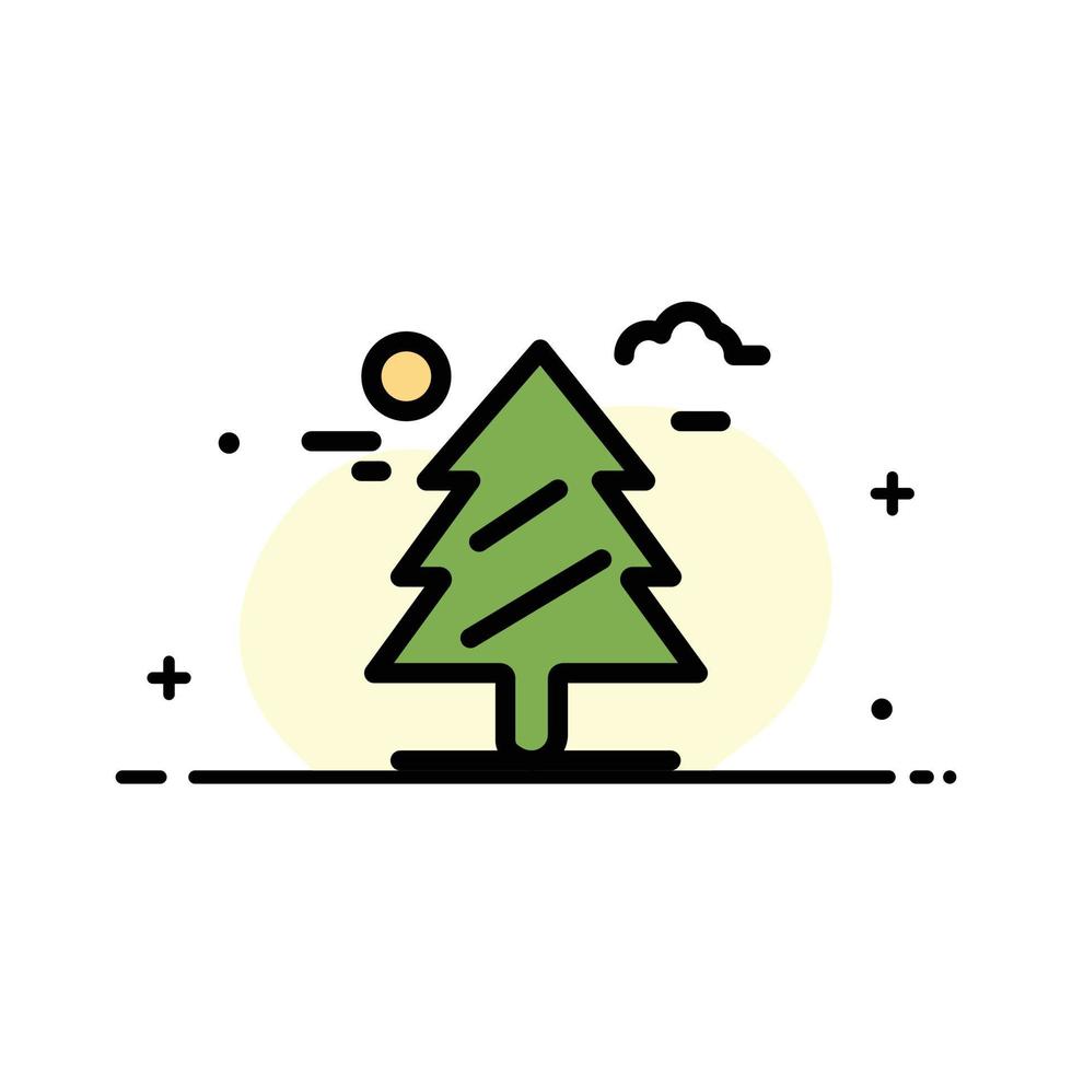 Forest Tree Weald Canada  Business Flat Line Filled Icon Vector Banner Template