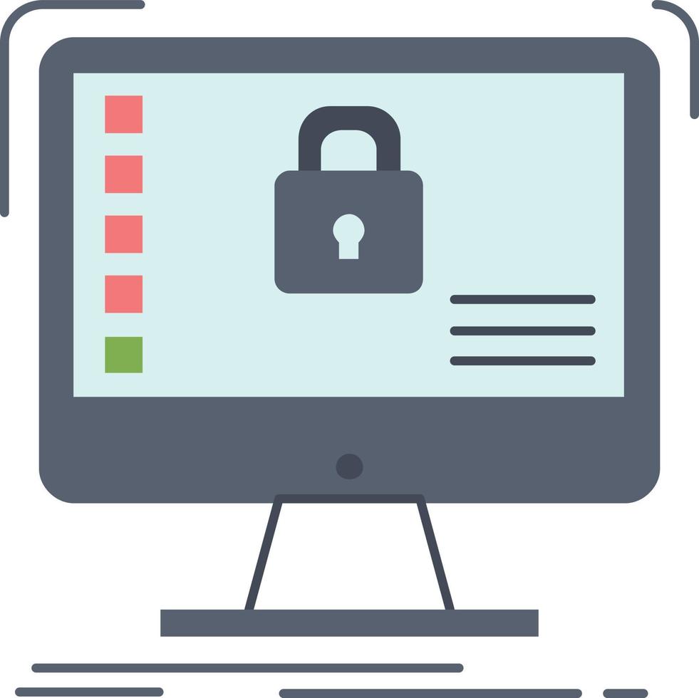 secure protection safe system data Flat Color Icon Vector