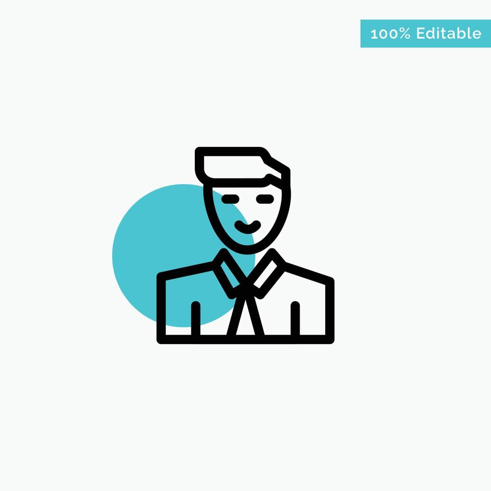 Man User Student Teacher Avatar turquoise highlight circle point Vector icon